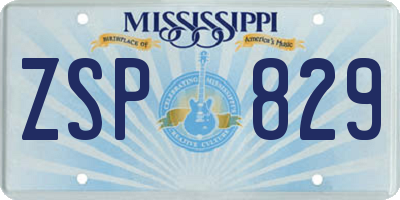 MS license plate ZSP829