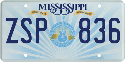 MS license plate ZSP836