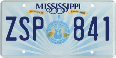 MS license plate ZSP841