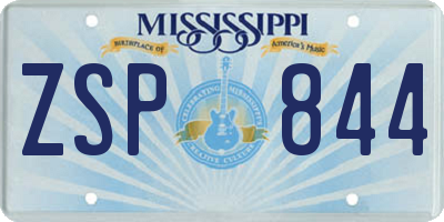 MS license plate ZSP844