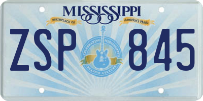 MS license plate ZSP845