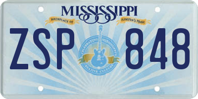 MS license plate ZSP848