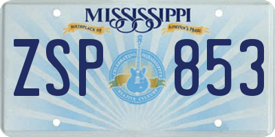 MS license plate ZSP853