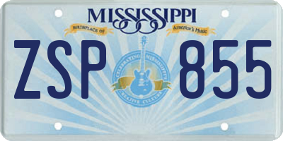 MS license plate ZSP855