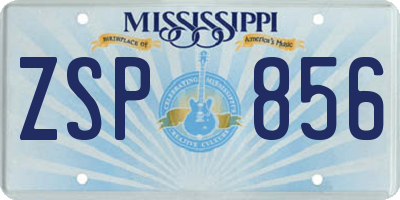 MS license plate ZSP856