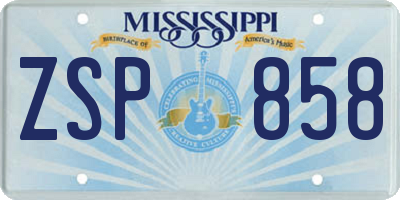 MS license plate ZSP858