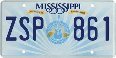 MS license plate ZSP861