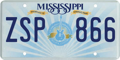 MS license plate ZSP866
