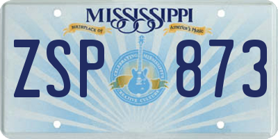 MS license plate ZSP873