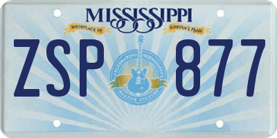 MS license plate ZSP877