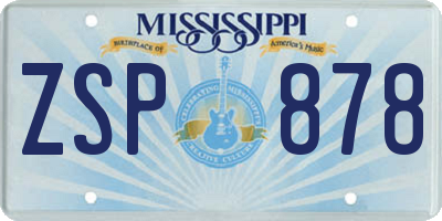MS license plate ZSP878