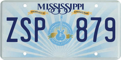 MS license plate ZSP879
