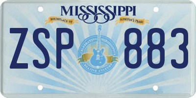 MS license plate ZSP883