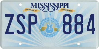 MS license plate ZSP884