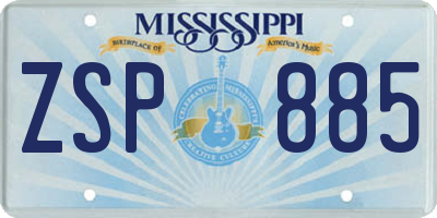 MS license plate ZSP885