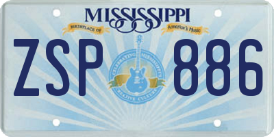 MS license plate ZSP886