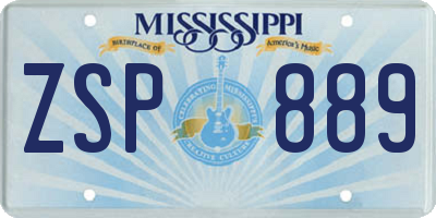MS license plate ZSP889