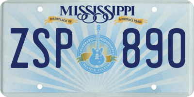 MS license plate ZSP890