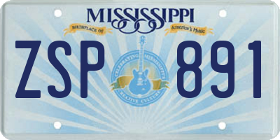 MS license plate ZSP891