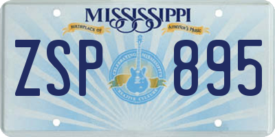 MS license plate ZSP895