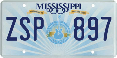 MS license plate ZSP897