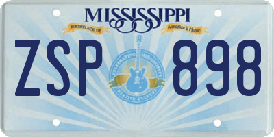 MS license plate ZSP898