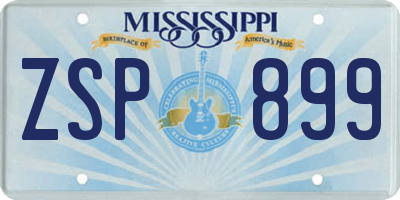 MS license plate ZSP899