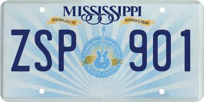 MS license plate ZSP901