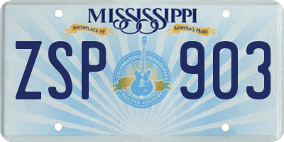 MS license plate ZSP903