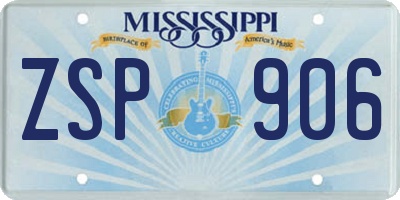 MS license plate ZSP906