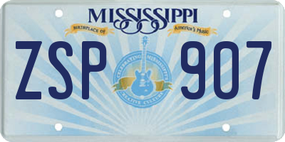 MS license plate ZSP907