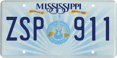 MS license plate ZSP911