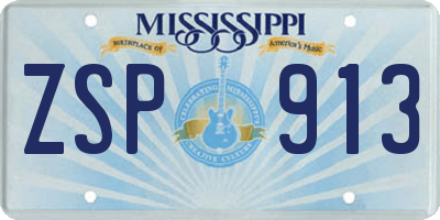 MS license plate ZSP913