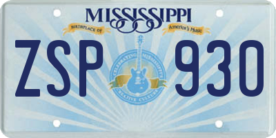 MS license plate ZSP930