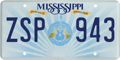 MS license plate ZSP943