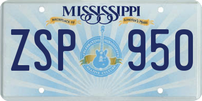 MS license plate ZSP950