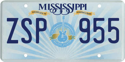 MS license plate ZSP955