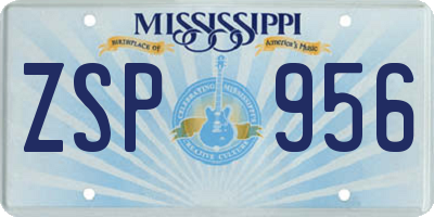 MS license plate ZSP956