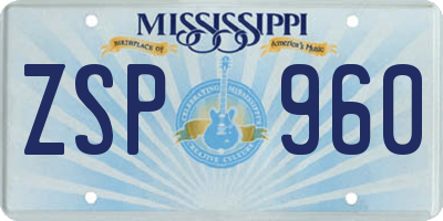 MS license plate ZSP960