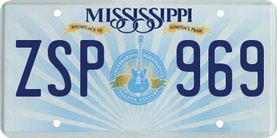 MS license plate ZSP969