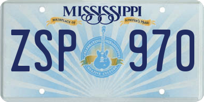 MS license plate ZSP970