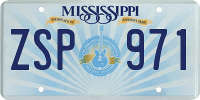 MS license plate ZSP971