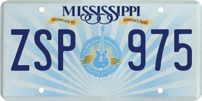 MS license plate ZSP975