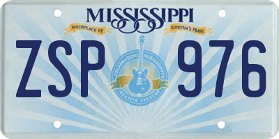 MS license plate ZSP976