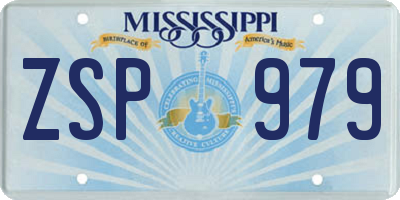 MS license plate ZSP979