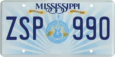 MS license plate ZSP990
