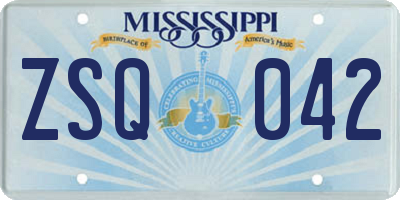 MS license plate ZSQ042