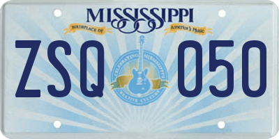 MS license plate ZSQ050