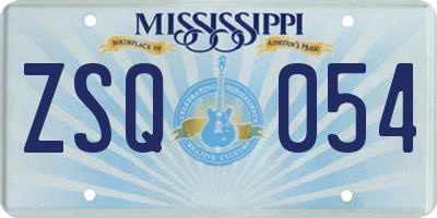 MS license plate ZSQ054