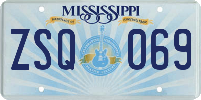 MS license plate ZSQ069